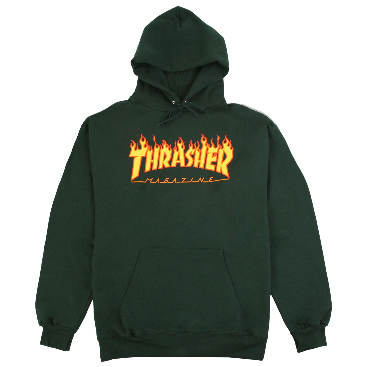 Thrasher Flame Magazine Green Hoodie - hotterbay